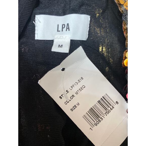 NEW LPA Short 194 Multicolor Striped Sequin High Rise Mini Party Shorts Size M - Picture 6 of 7